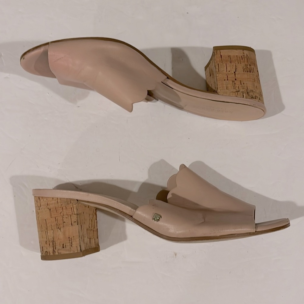 KATE SPADE ‘Warren’ Pink Leather Slip On Scalloped Edge Mules  Size 8.5 - Picture 4 of 9